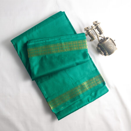 Pure Silk Dhothi Leaf Green