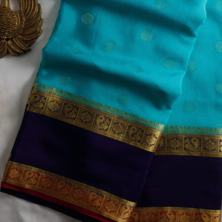 Rama Blue Crepe Silk Saree