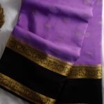 Lavender Crepe Silk Saree