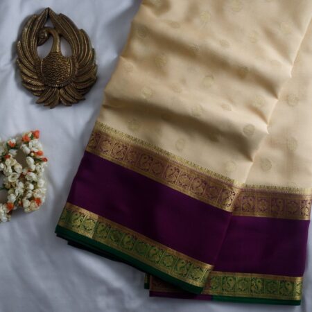 Beige Crepe Silk Saree