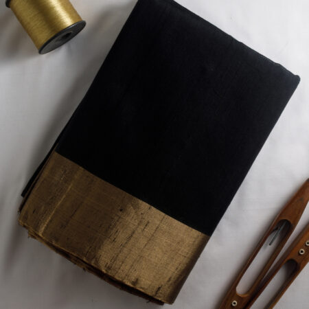 Black Pure Dupion Raw Silk
