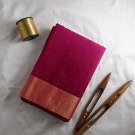 Pinkish Purple Pure Dupion Raw Silk
