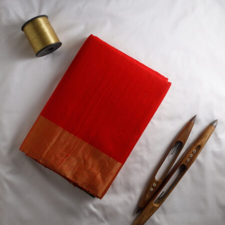 Red Pure Dupion Raw Silk
