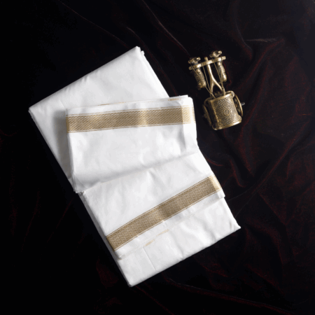 Pure Silk Dhothi White