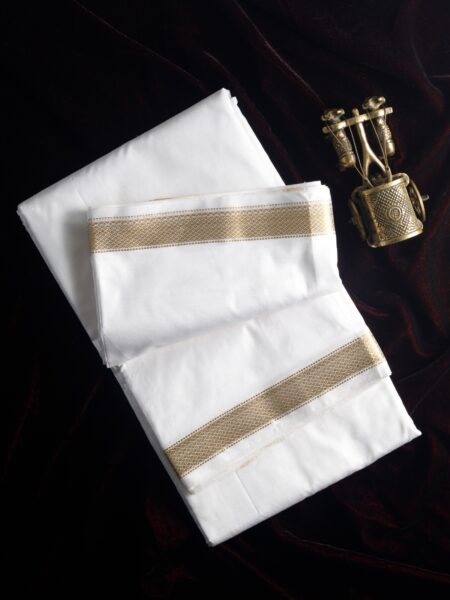 Pure Silk Dhothi White