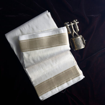 Pure Silk Dhothi White