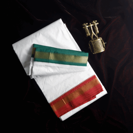 Pure Silk Dhothi White