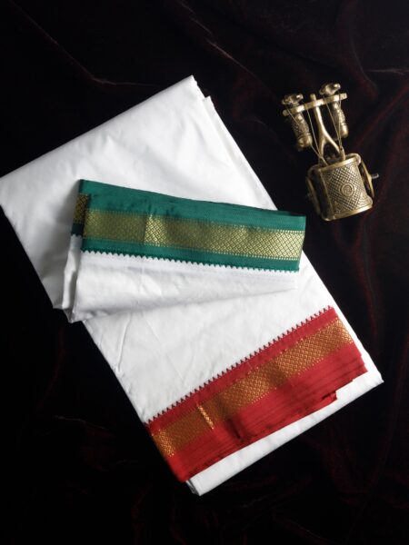 Pure Silk Dhothi White