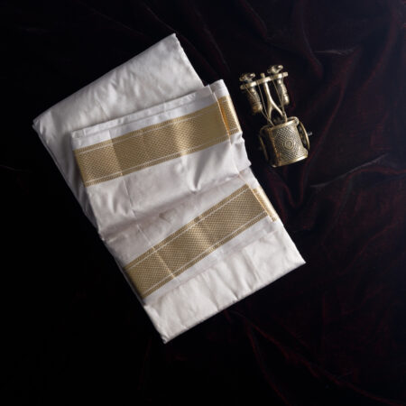 Pure Silk Dhothi Silver