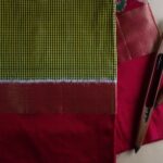 Yellow And Black Ikkath Checks Saree