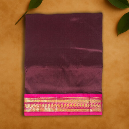 9 YARDS PURE SILK BROWN/PINK