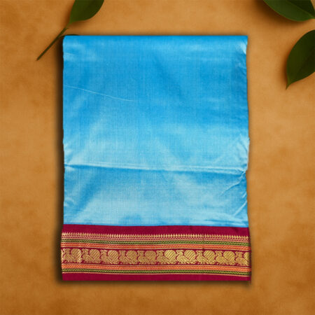 9 YARDS PURE SILK SBLUE/MAROON