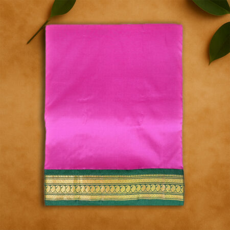 9 YARDS PURE SILK MAJENTA/GREEN