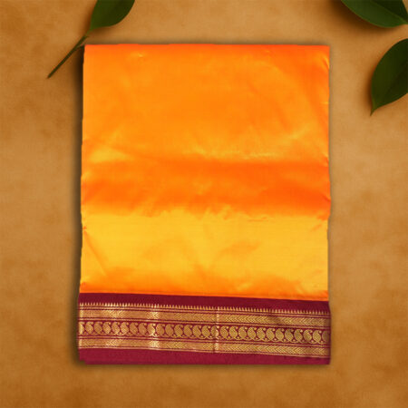 9 YARDS PURE SILK GOLD/MAROON