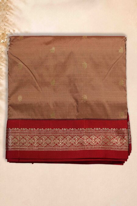 9 Yards Saree - Beige*red border