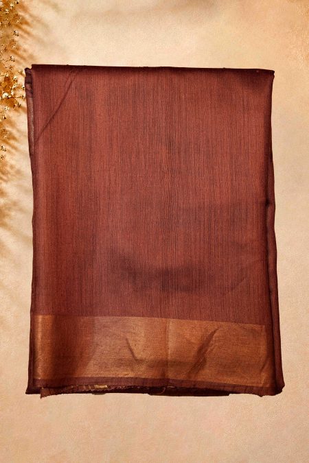 Tussar Silk Saree - Wine - MGMAAB0170