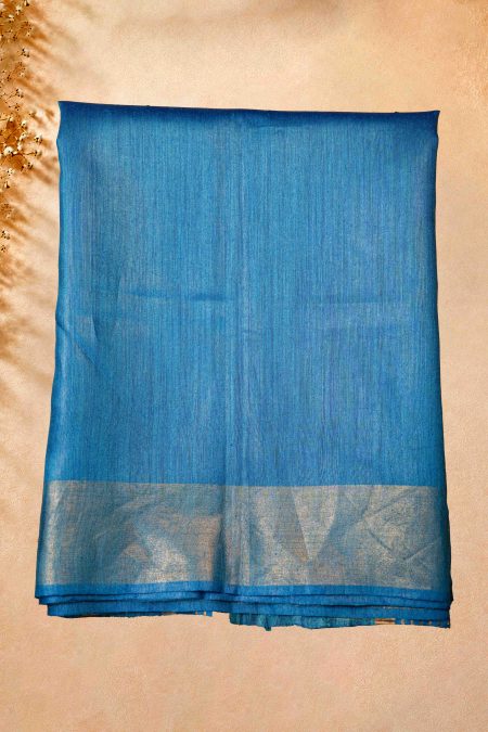 Tussar Silk Saree - Sky Blue - MGMAAB0171
