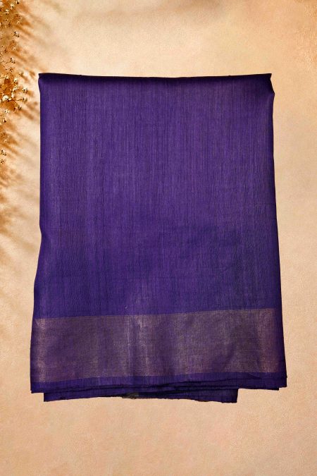 Tussar Silk Saree - Purple - MGMAAB0178