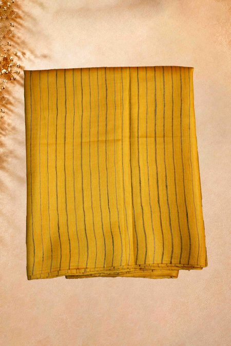 Tussar Silk Saree - Yellow - MGMAAB0195
