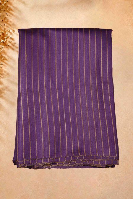 Tussar Silk Saree - Purple - MGMAAB0203
