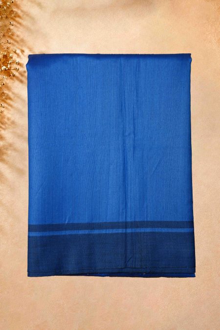Tussar Silk Saree - Royal Blue & Black - MGMAAB0232