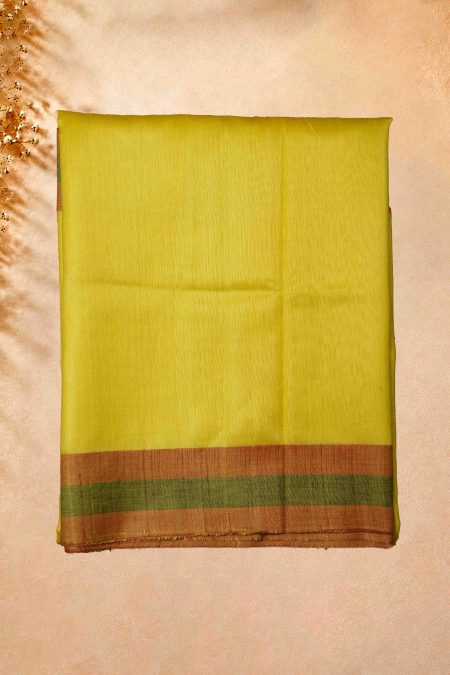 Tussar Silk Saree - Yellow & Red & Black - MGMAAB0234