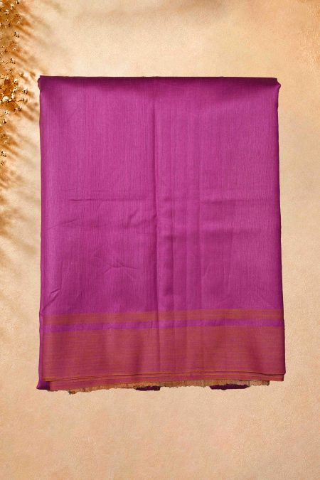 Tussar Silk Saree - Rani Pink & Orange - MGMAAB0237