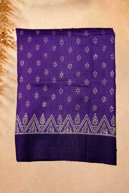 Tussar Silk Saree - Purple - MGMAAB0244