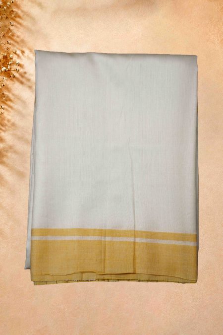 Tussar Silk Saree - White & Yellow - MGMAAB0268