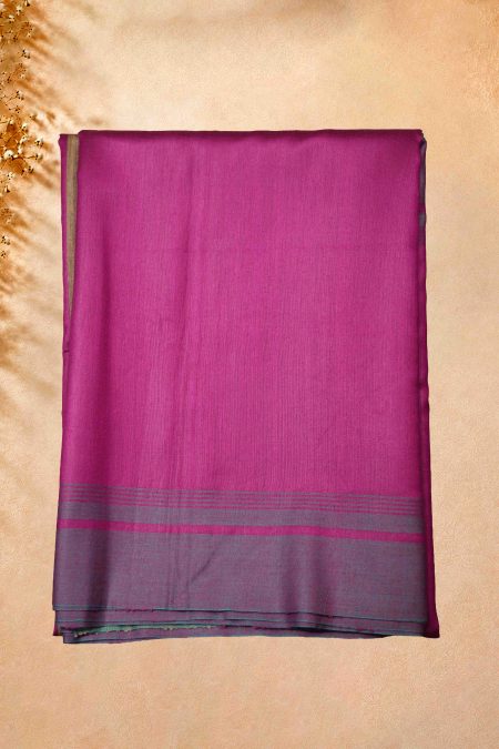 Tussar Silk Saree - Rani Pink & Rama Green - MGMAAB0269