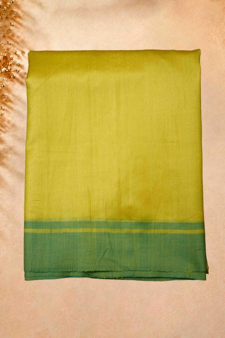 Tussar Silk Saree - Yellow & Green - MGMAAB0270
